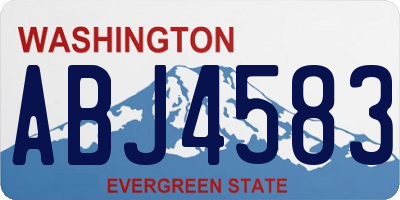WA license plate ABJ4583