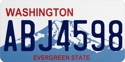 WA license plate ABJ4598