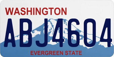 WA license plate ABJ4604