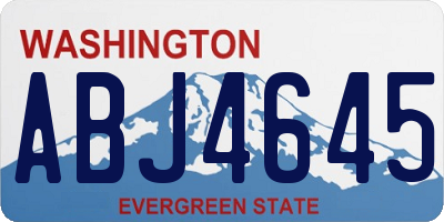 WA license plate ABJ4645