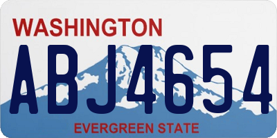 WA license plate ABJ4654
