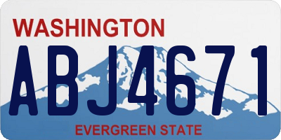 WA license plate ABJ4671