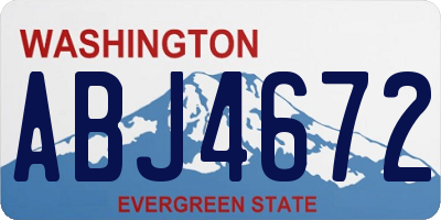 WA license plate ABJ4672