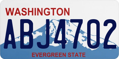 WA license plate ABJ4702