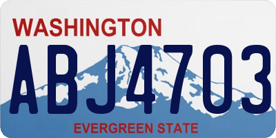 WA license plate ABJ4703