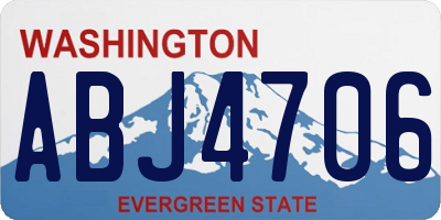 WA license plate ABJ4706