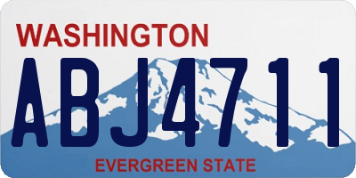 WA license plate ABJ4711
