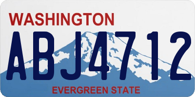 WA license plate ABJ4712