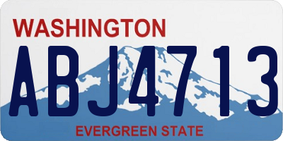 WA license plate ABJ4713