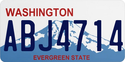 WA license plate ABJ4714