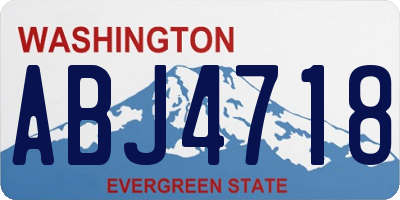 WA license plate ABJ4718
