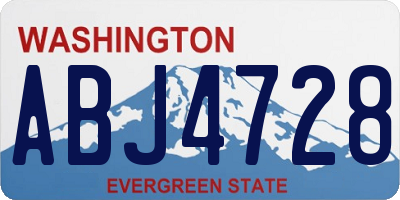 WA license plate ABJ4728