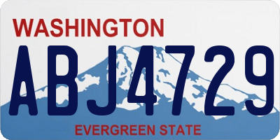 WA license plate ABJ4729