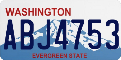 WA license plate ABJ4753