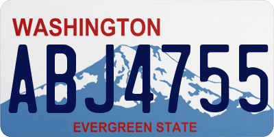 WA license plate ABJ4755