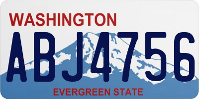 WA license plate ABJ4756