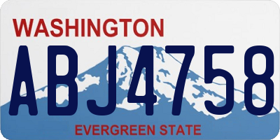 WA license plate ABJ4758