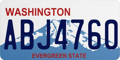 WA license plate ABJ4760