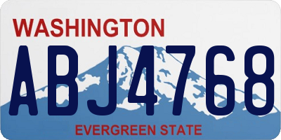 WA license plate ABJ4768