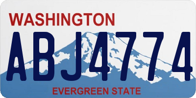 WA license plate ABJ4774