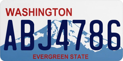 WA license plate ABJ4786