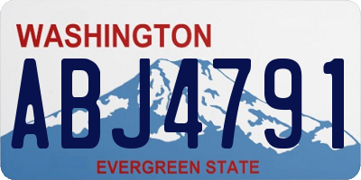 WA license plate ABJ4791
