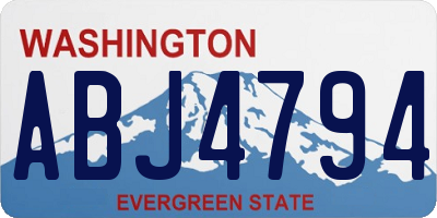 WA license plate ABJ4794