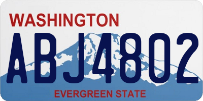 WA license plate ABJ4802