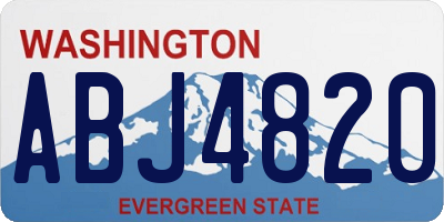 WA license plate ABJ4820