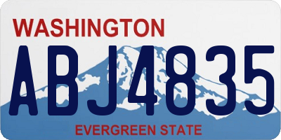 WA license plate ABJ4835