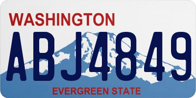 WA license plate ABJ4849