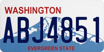 WA license plate ABJ4851
