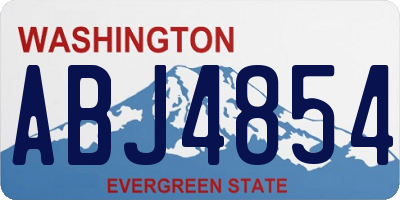 WA license plate ABJ4854