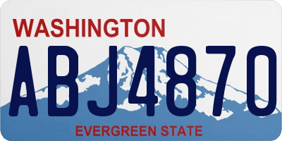 WA license plate ABJ4870