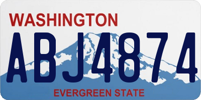 WA license plate ABJ4874