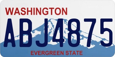 WA license plate ABJ4875