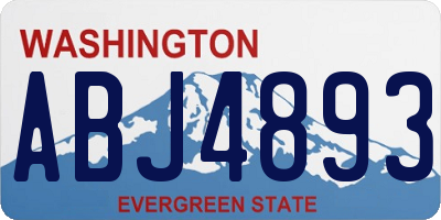 WA license plate ABJ4893