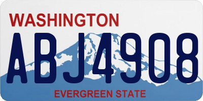 WA license plate ABJ4908