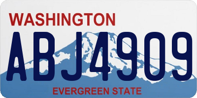WA license plate ABJ4909
