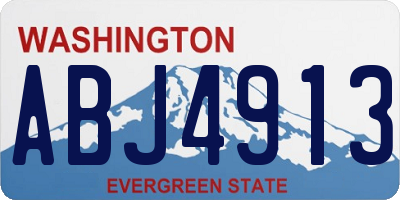 WA license plate ABJ4913