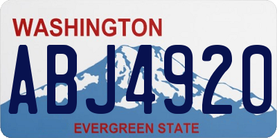 WA license plate ABJ4920