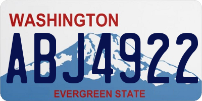 WA license plate ABJ4922