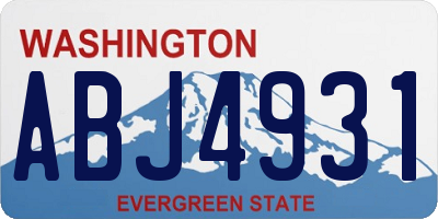 WA license plate ABJ4931