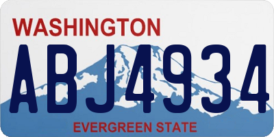 WA license plate ABJ4934