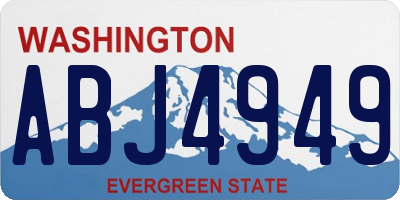 WA license plate ABJ4949