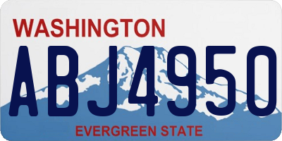 WA license plate ABJ4950