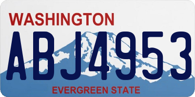 WA license plate ABJ4953