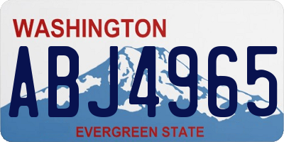 WA license plate ABJ4965