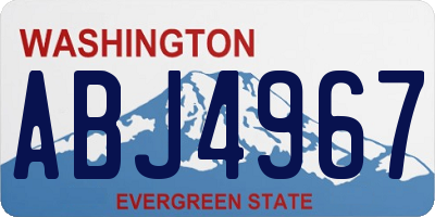 WA license plate ABJ4967