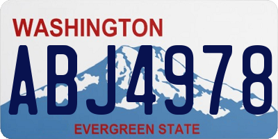 WA license plate ABJ4978